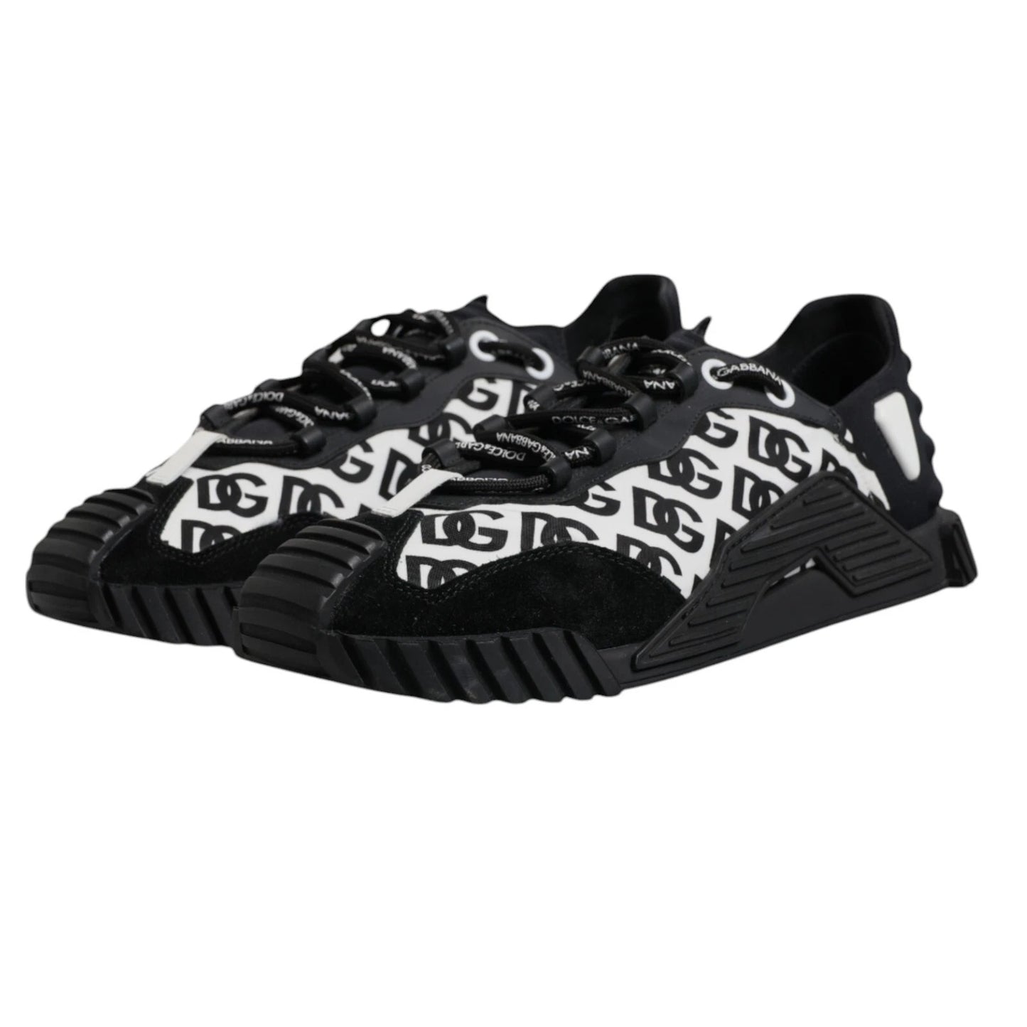 Dolce & Gabbana Schwarz Logo Lace Up Low Top NS1 Turnschuhe