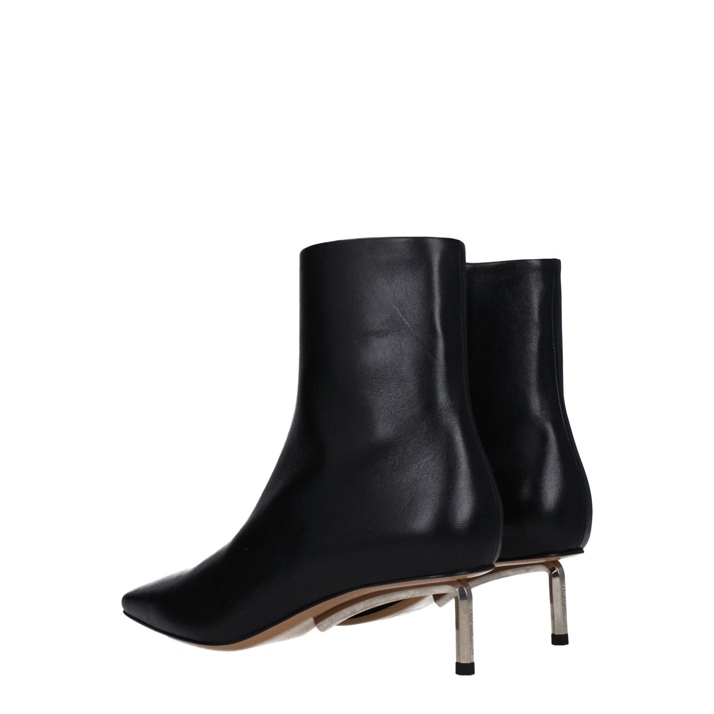 Off-White Schwarze Lederstiefeletten