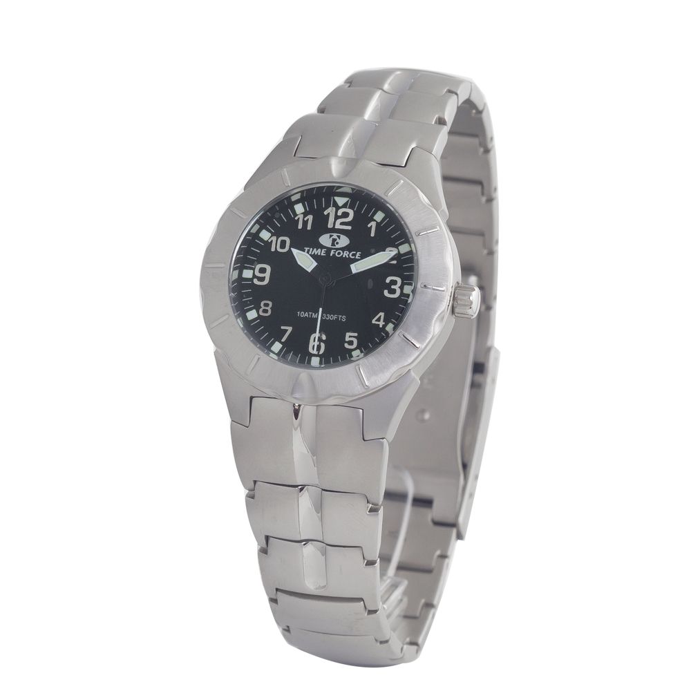 Time Force Silberne Edelstahl-Armbanduhr