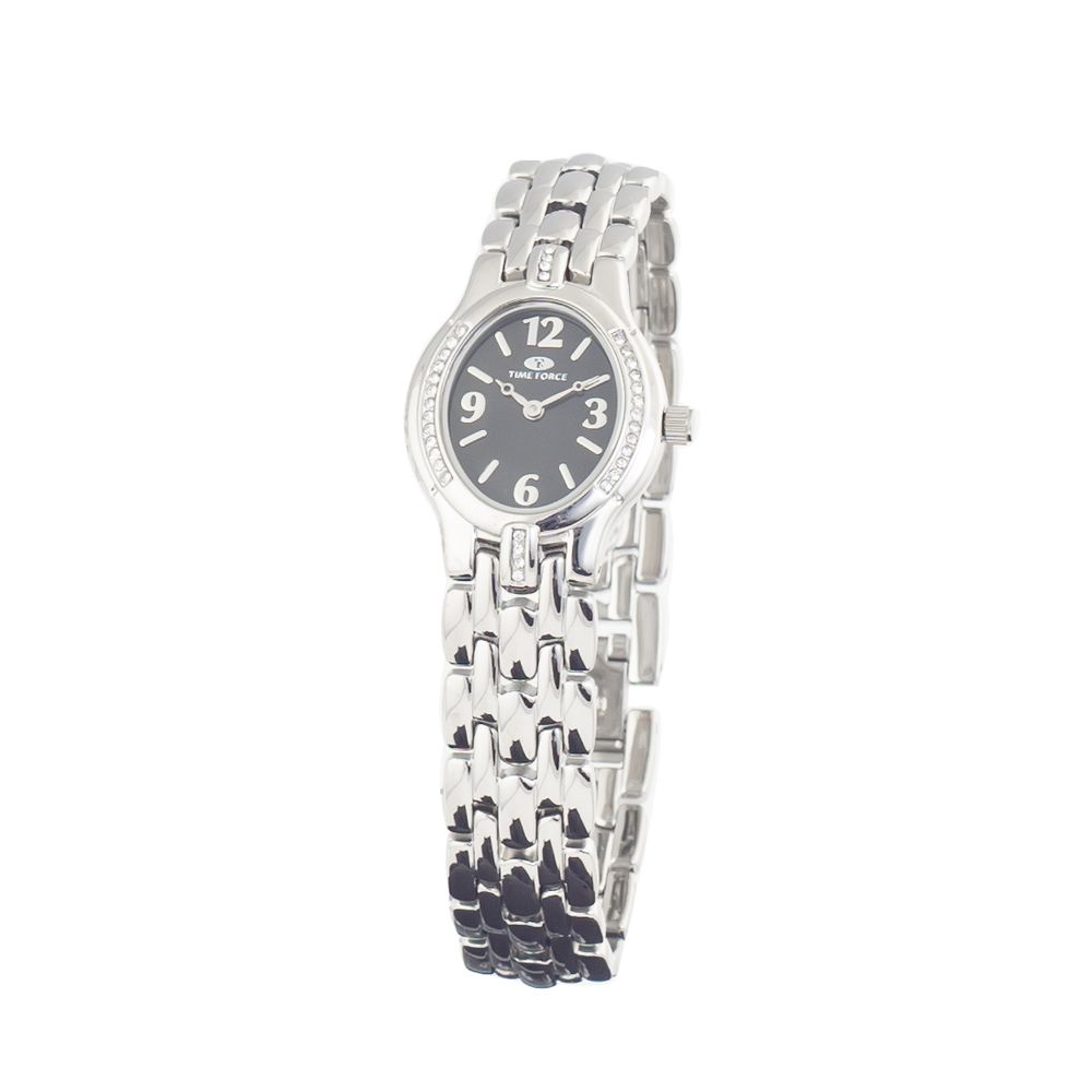 Time Force Silberne Edelstahl-Armbanduhr