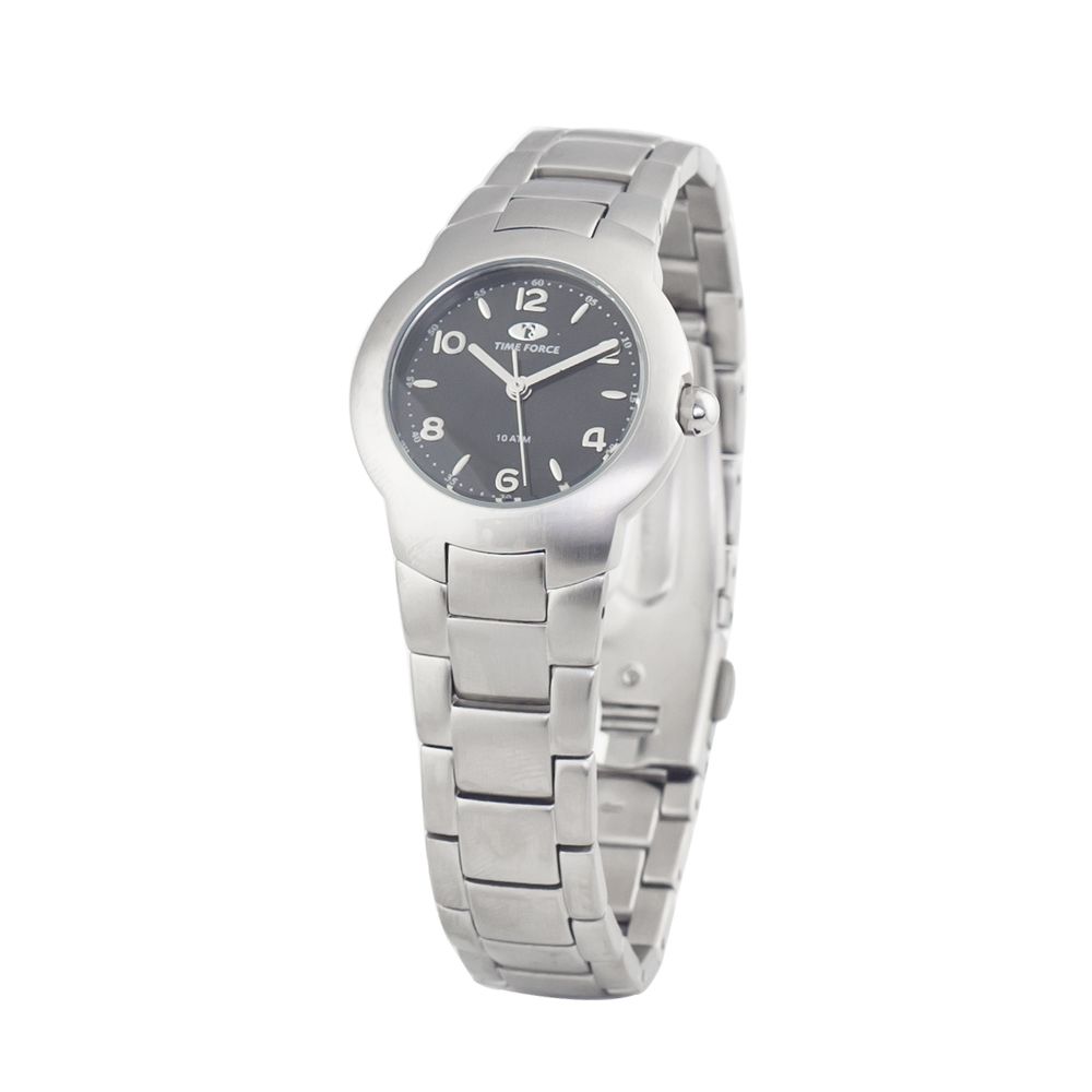 Time Force Silberne Edelstahl-Armbanduhr