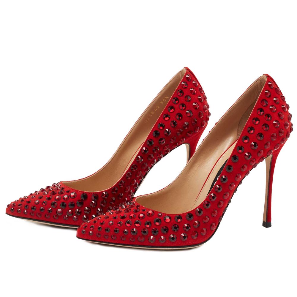 Sergio Rossi Rote Pumps aus Kalbsleder