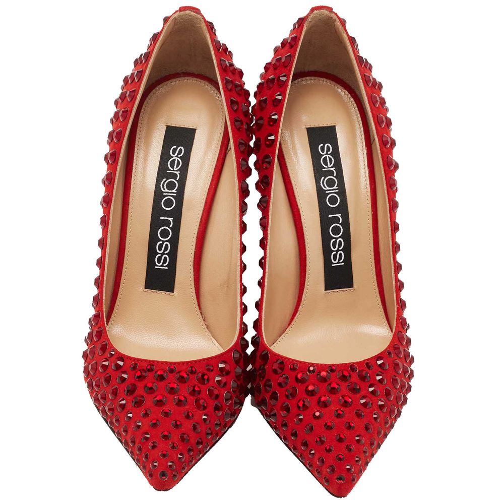 Sergio Rossi Rote Pumps aus Kalbsleder