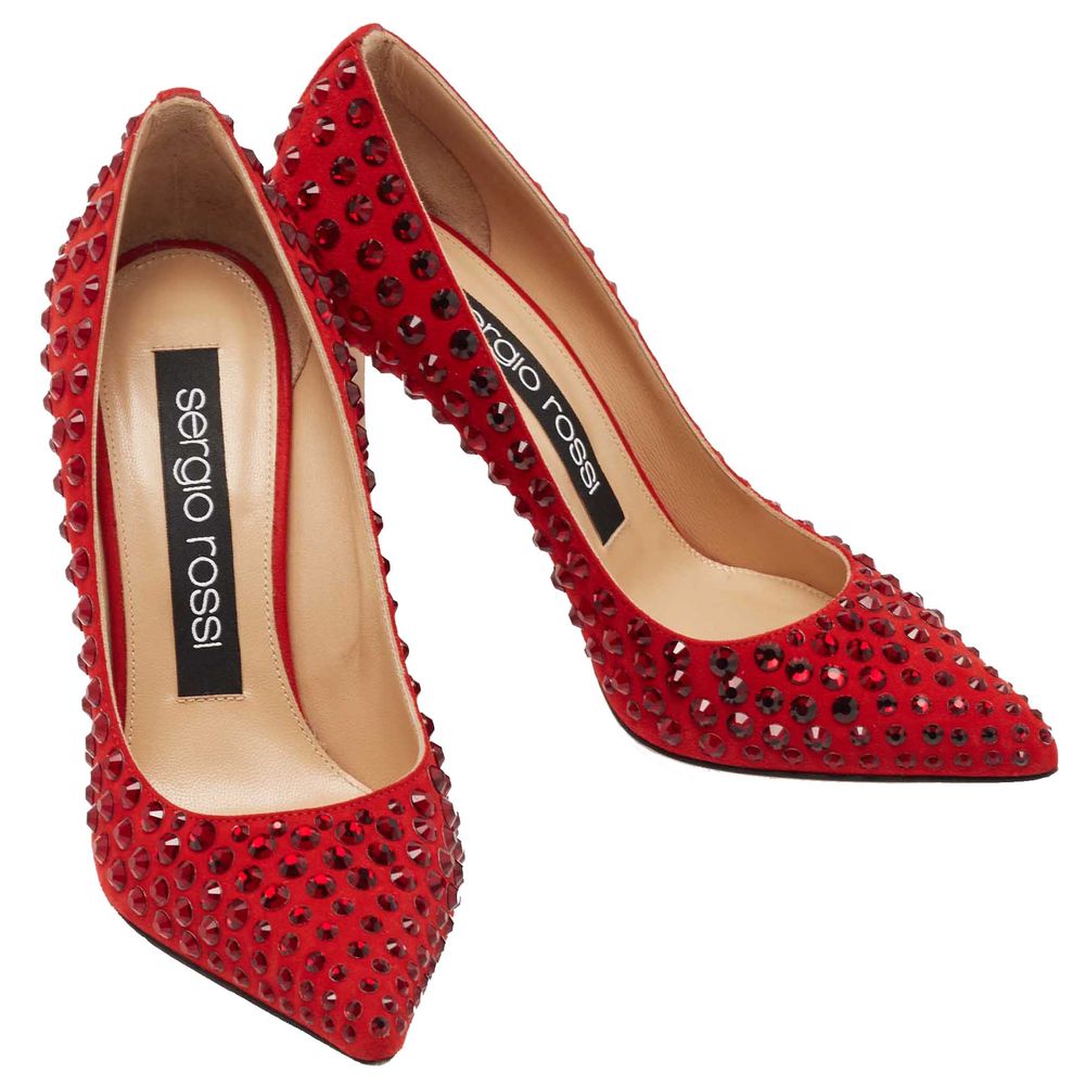 Sergio Rossi Rote Pumps aus Kalbsleder