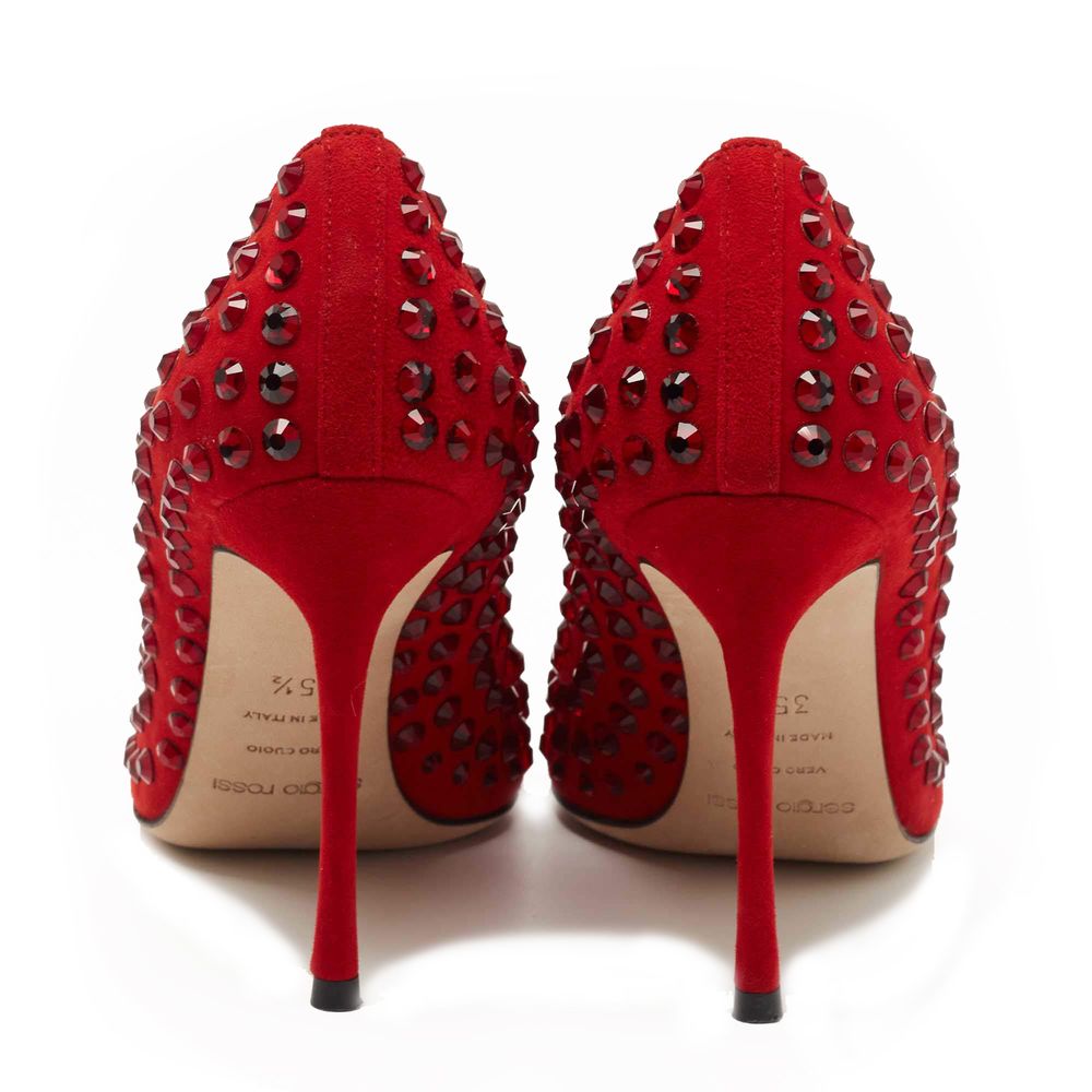 Sergio Rossi Rote Pumps aus Kalbsleder