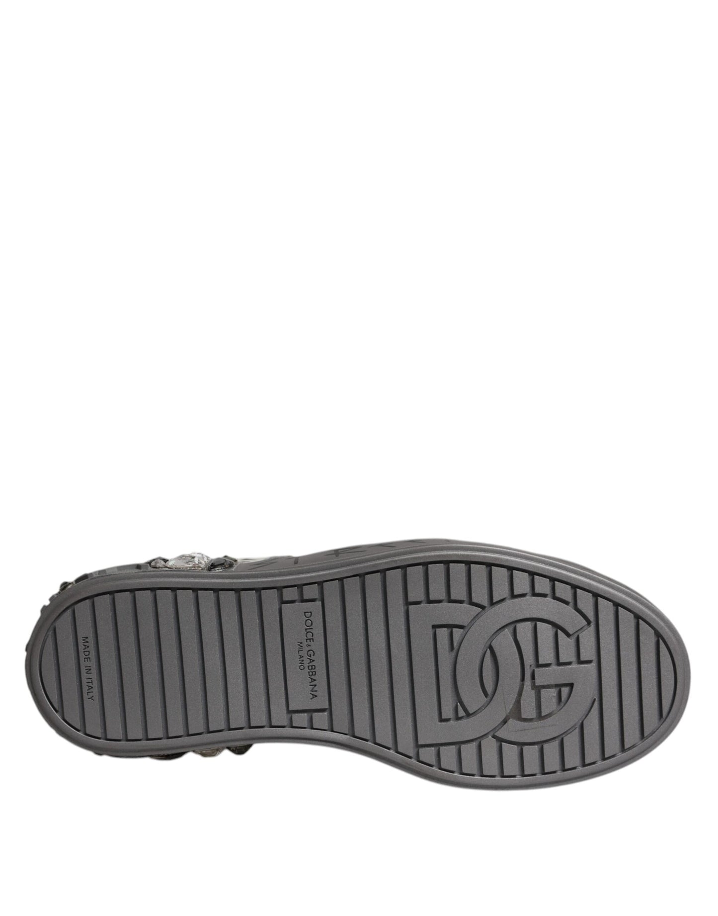 Dolce & Gabbana Weiß Crystal Logo Portofino Turnschuhe Schuhe