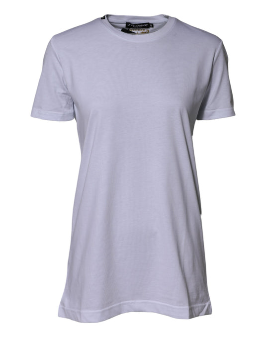 Dolce & Gabbana Weißes Baumwoll-Goodluck-2023-T-Shirt mit Rundhalsausschnitt