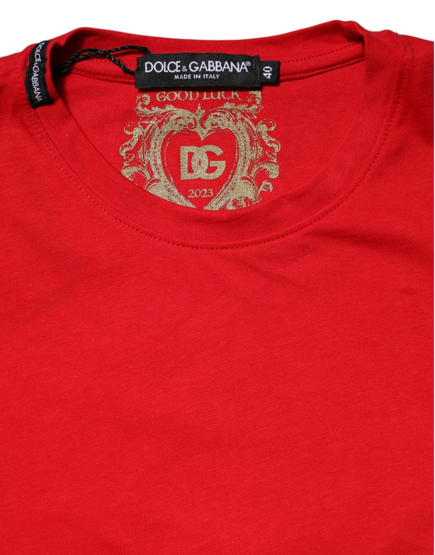 Dolce & Gabbana Rotes Kurzarm-T-Shirt mit Rundhalsausschnitt Casual Top