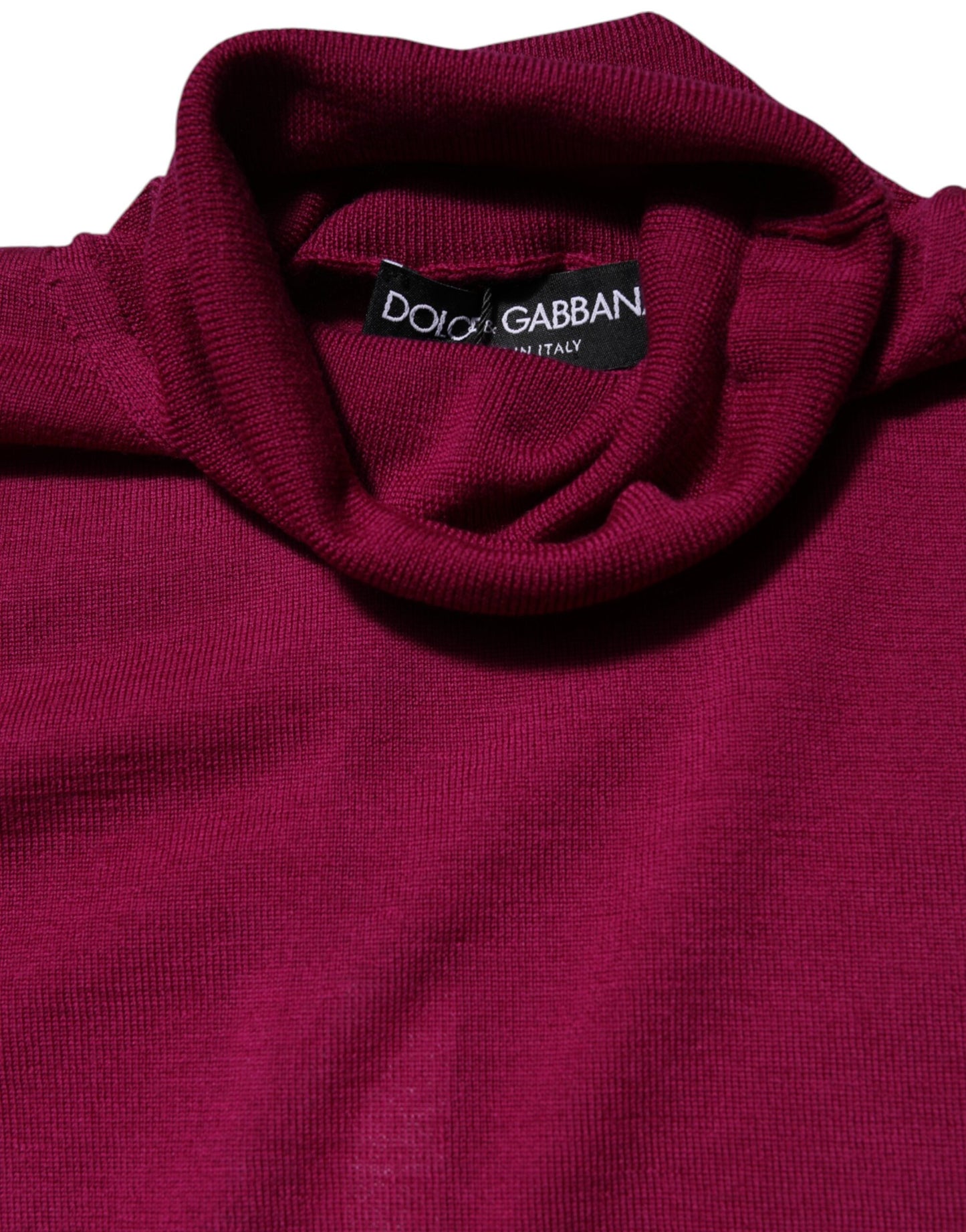 Dolce & Gabbana Fuchsia Langarm-Rollkragenpullover aus Wolle