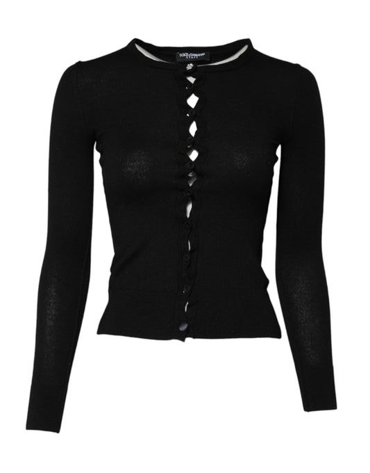 Dolce & Gabbana Schwarzer STAFF Rundhals-Strickpullover