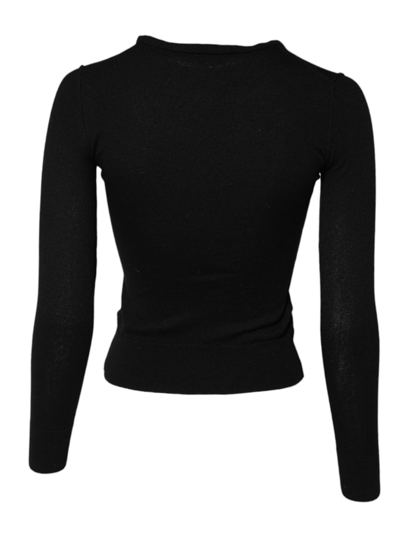Dolce & Gabbana Schwarzer STAFF Rundhals-Strickpullover