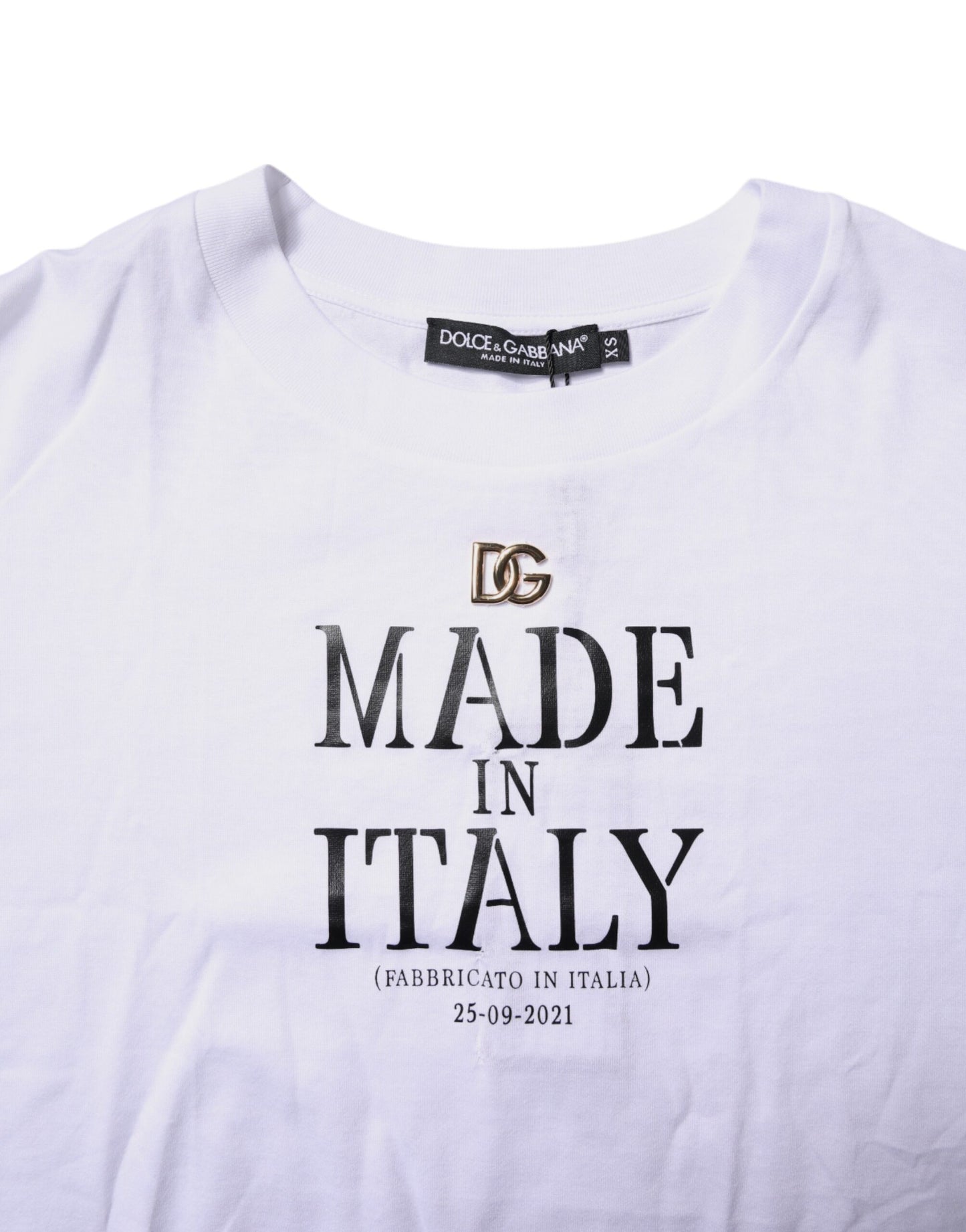 Dolce & Gabbana Weißes Kurzarm-T-Shirt mit DG-Logo-Aufdruck