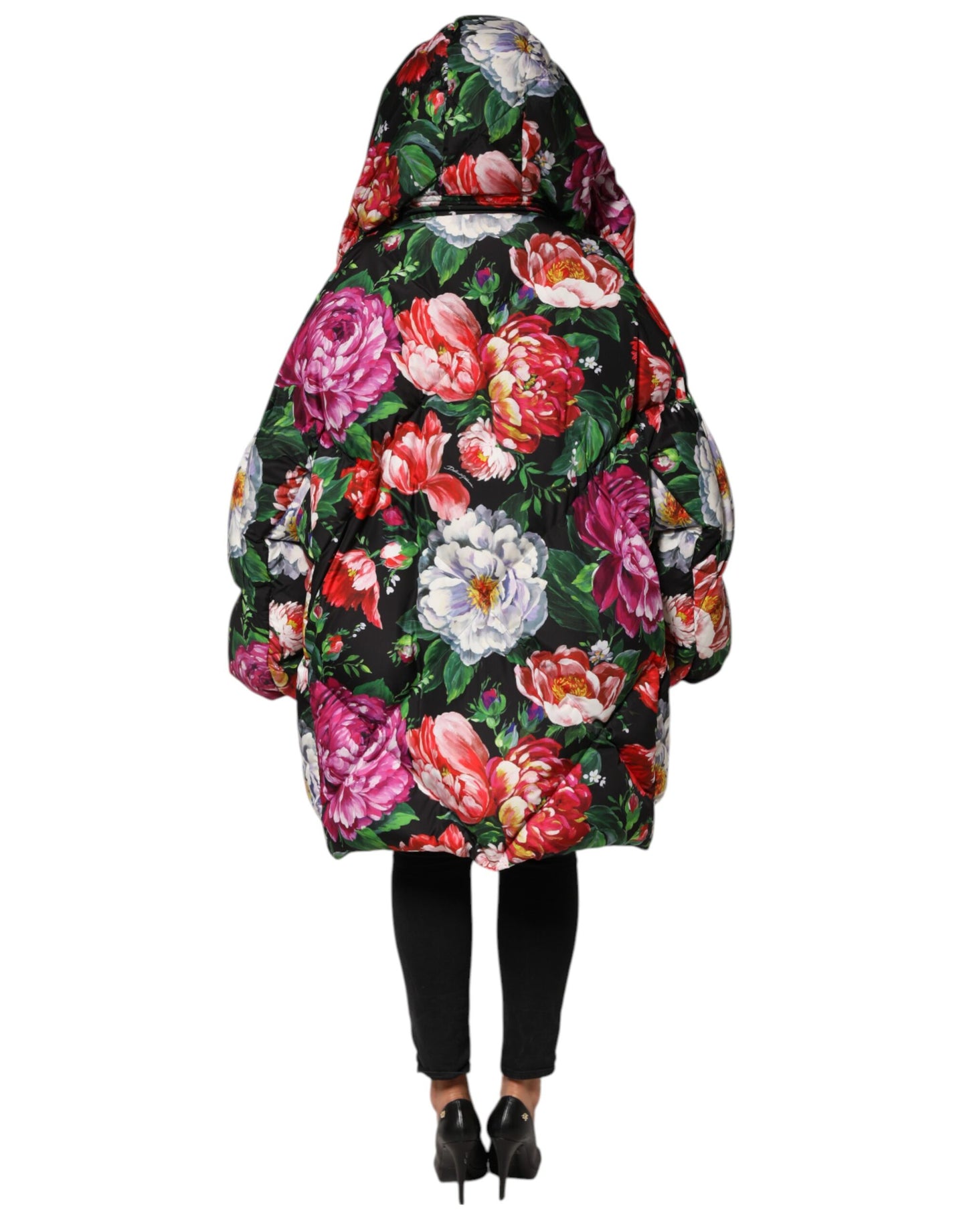 Dolce & Gabbana Multicolor Floral Kapuzenpullimantel Jacke