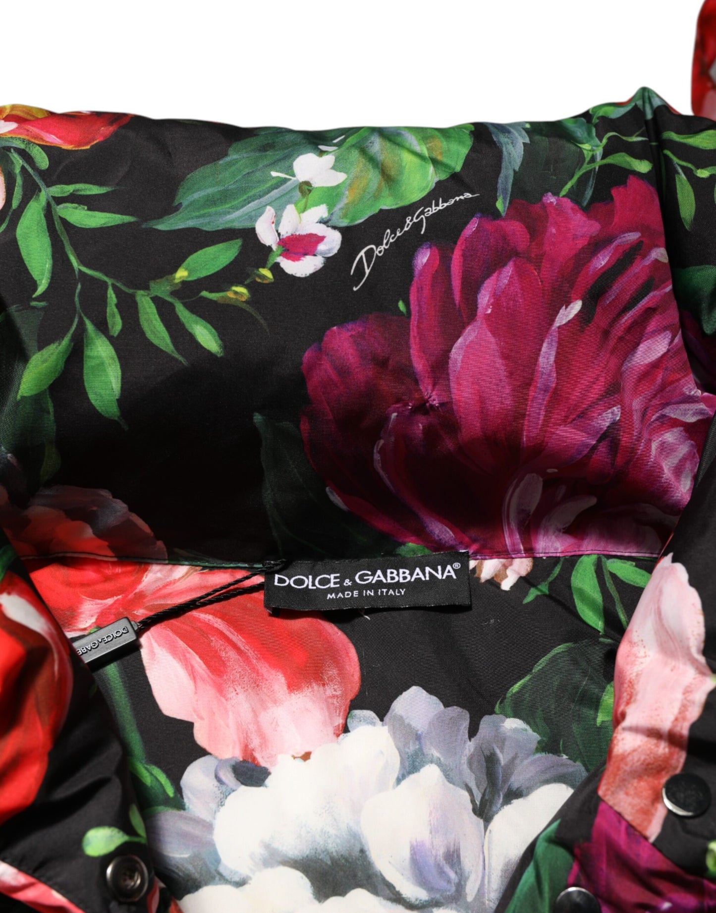 Dolce & Gabbana Multicolor Floral Kapuzenpullimantel Jacke