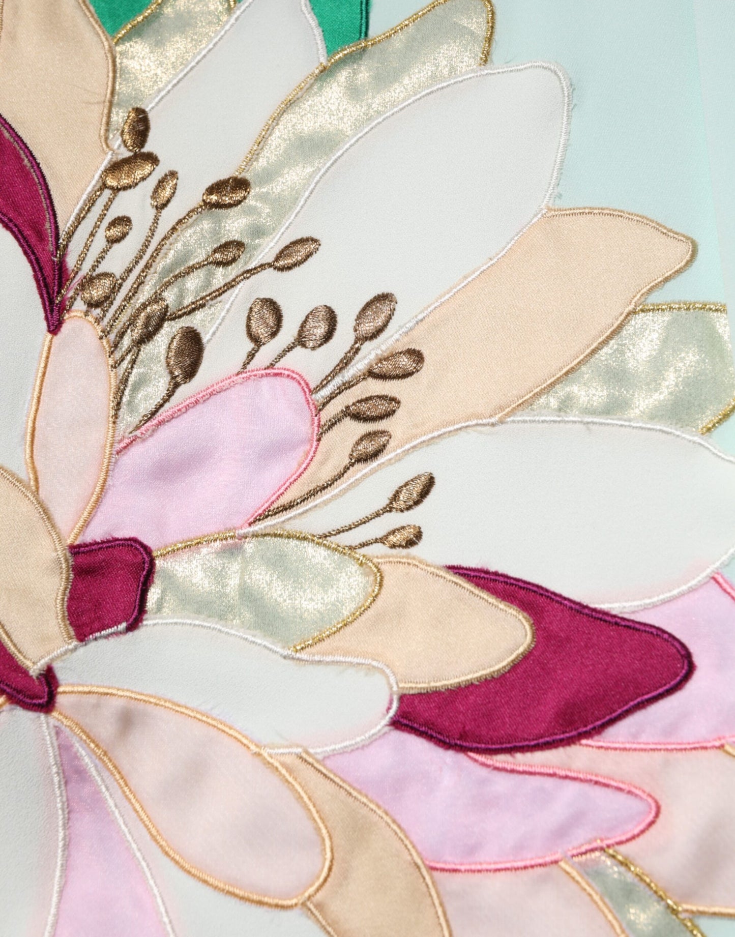 Dolce & Gabbana Grüne, geblümte, gerade Pyjamahose mit Strumpfband