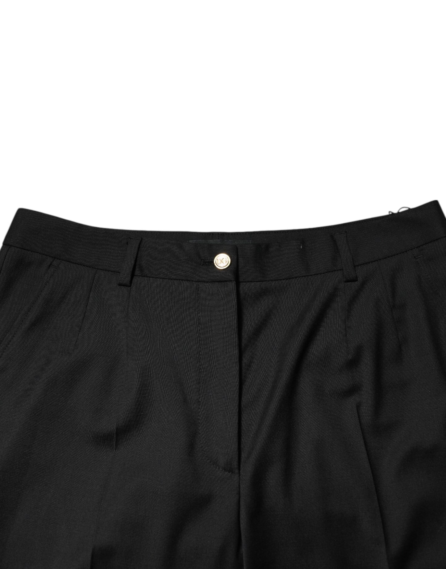 Dolce & Gabbana Schwarze konisch zulaufende Damenhosen aus Polyester