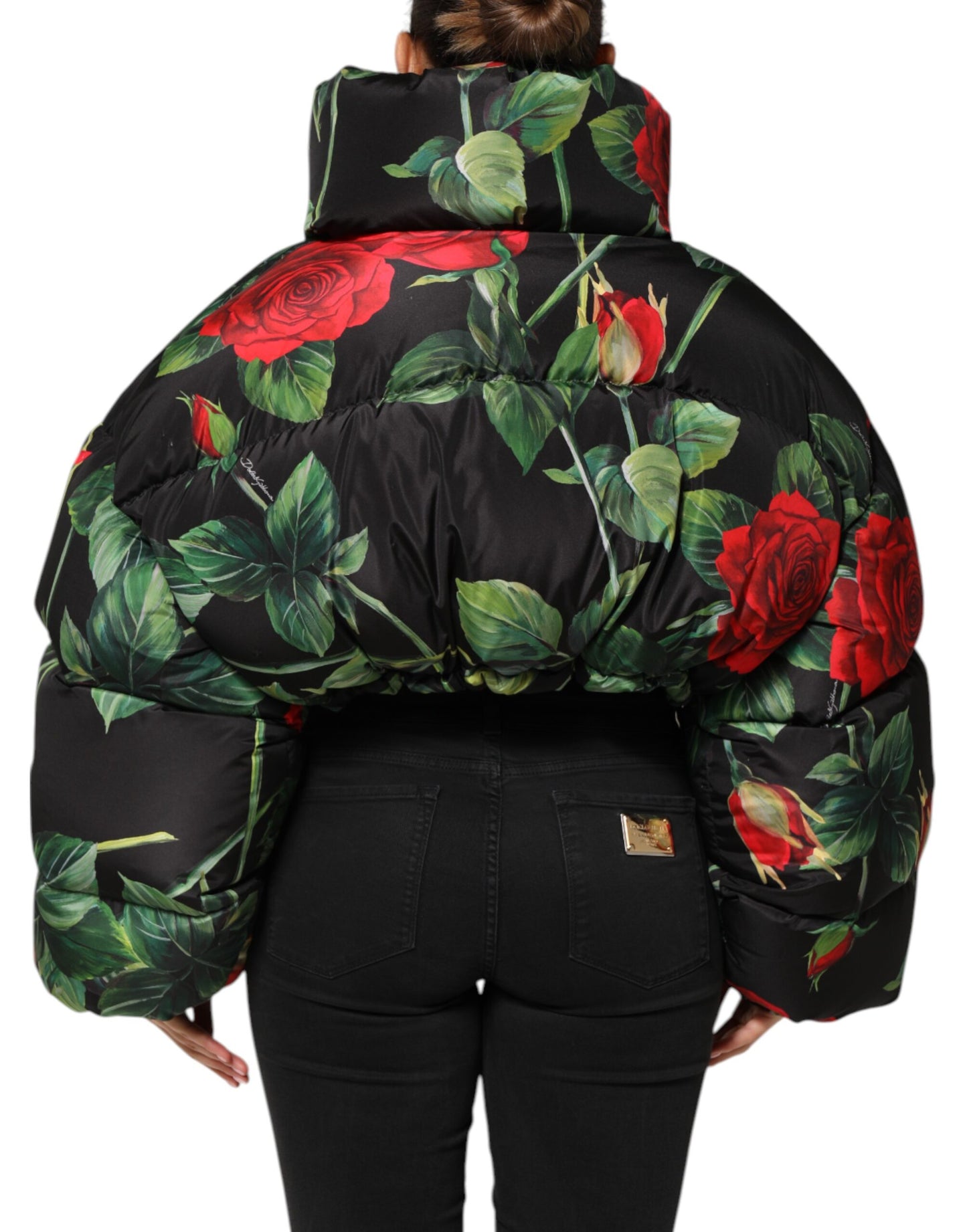 Dolce & Gabbana Multicolor Floral Puffer Mantel Full Zip Jacke