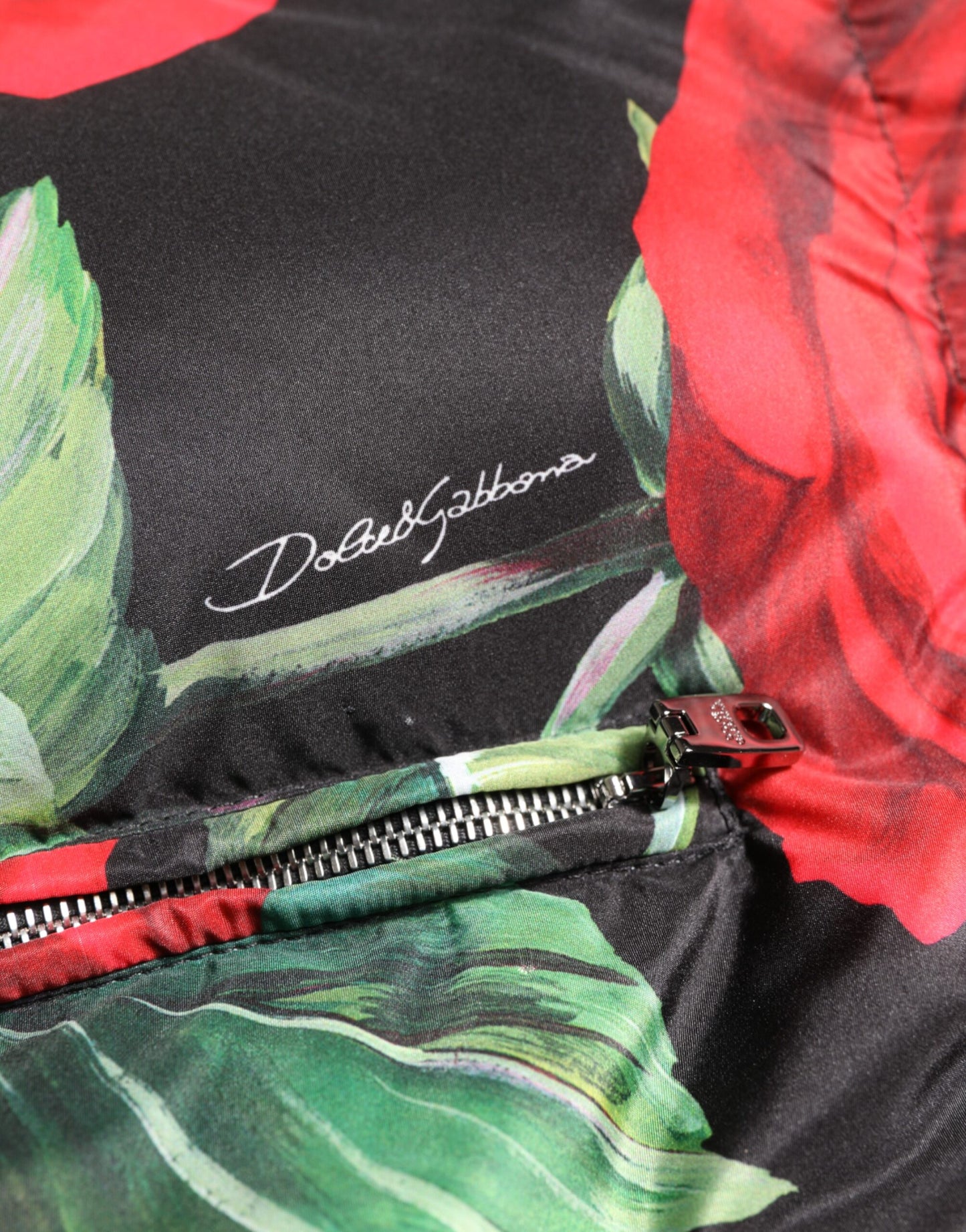 Dolce & Gabbana Multicolor Floral Puffer Mantel Full Zip Jacke