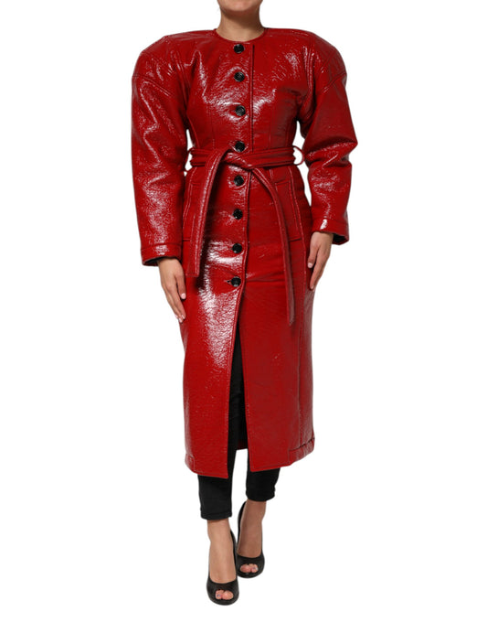 Dolce & Gabbana Einreihiger Trenchcoat aus roter Wolle Jacke