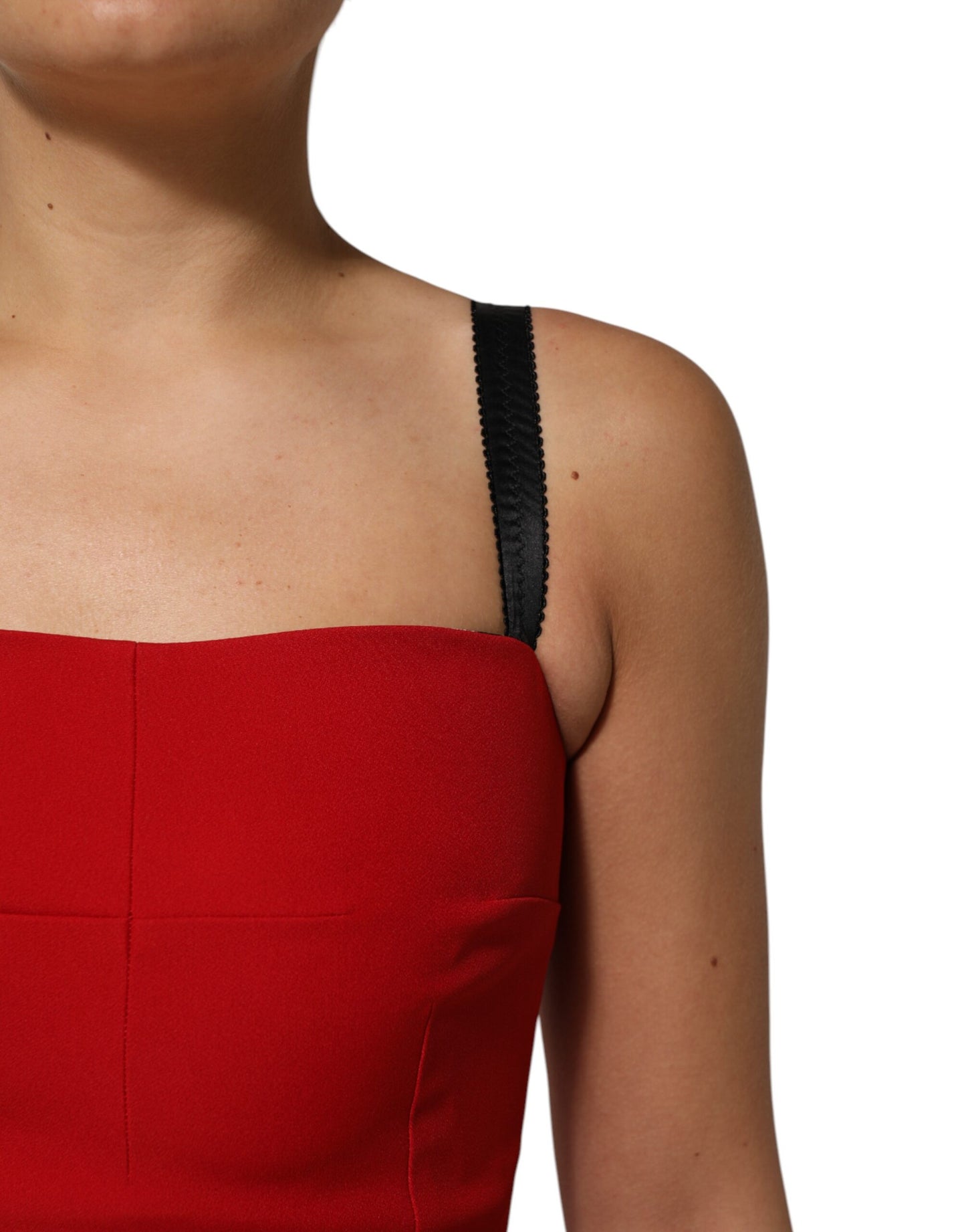 Dolce & Gabbana Rotes Stretch-Bodycon-Etuikleid in Knielänge