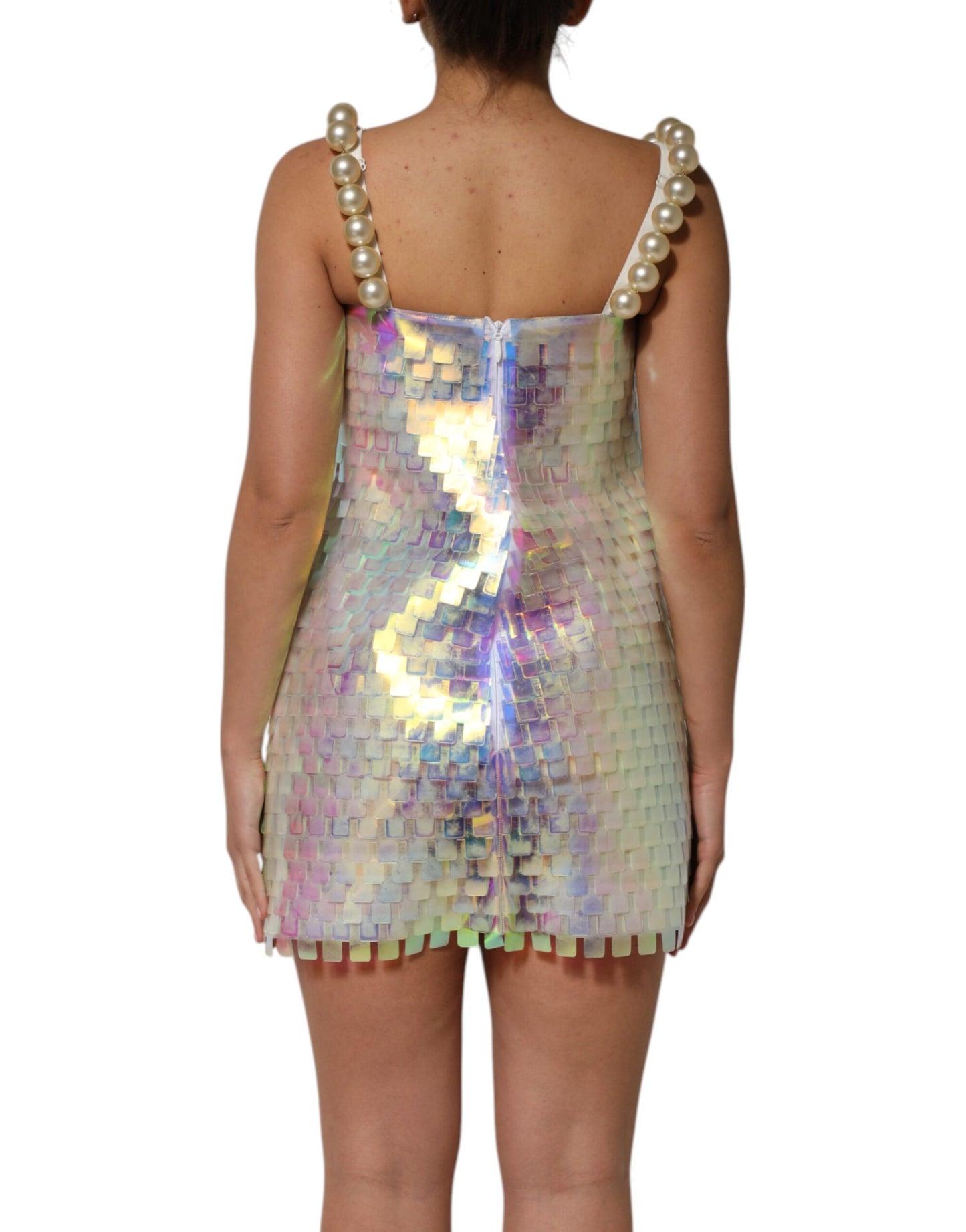 Dolce & Gabbana Multicolor Pailletten-Hologramm-Minikleid