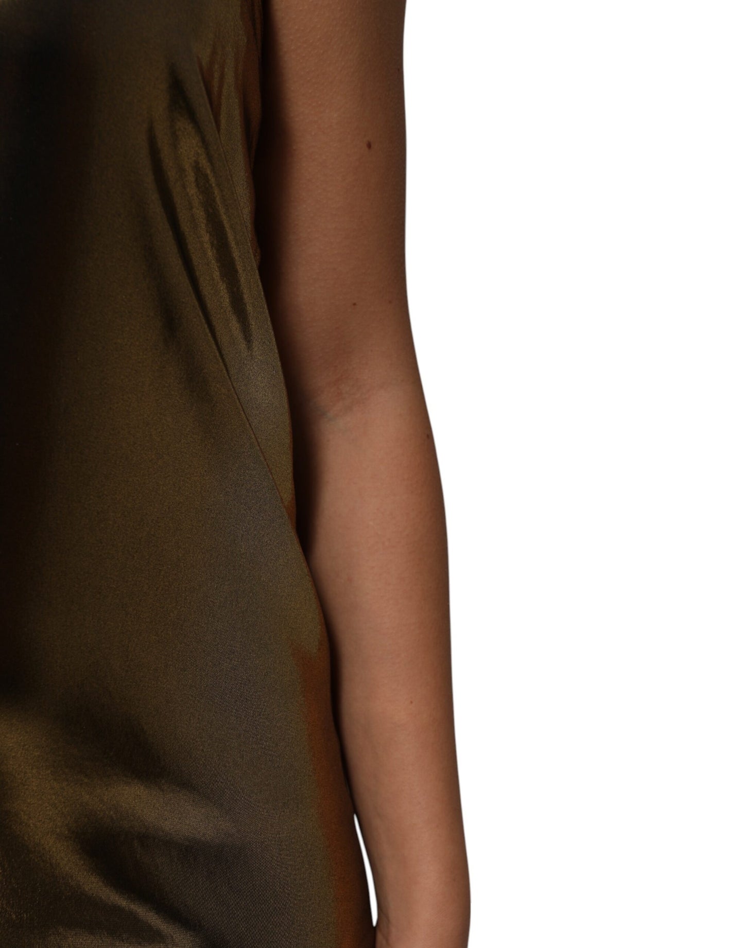 Dolce & Gabbana Metallic Gold Ärmelloses A-Linien-Minikleid