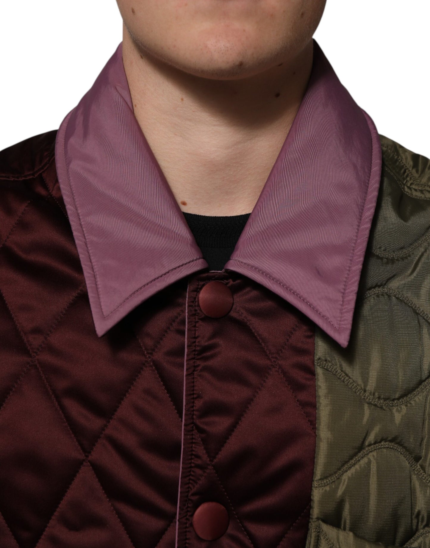 Dolce & Gabbana Mehrfarbige Patchwork-Jacke aus gestepptem Polyester