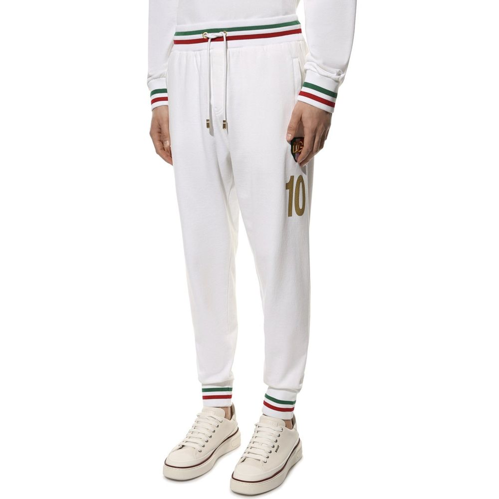Dolce & Gabbana Weiße Baumwoll-Jogginghose (Trainingshose)