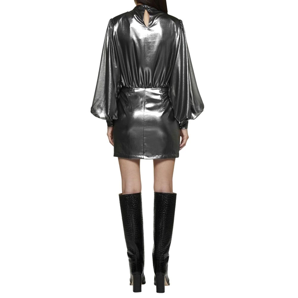 BLANCA VITA Silbernes Cocktailkleid aus Polyester