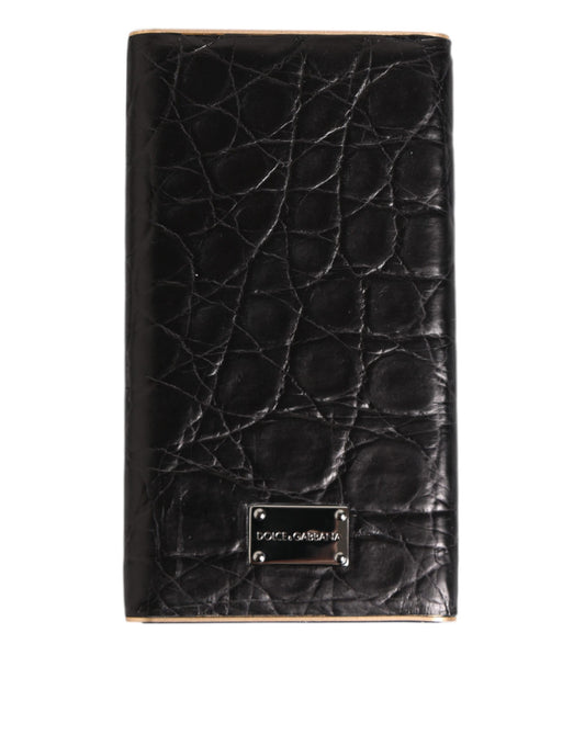 Dolce & Gabbana Schwarzes Leder Exotische Haut 3000mAh Power Bank Ladegerät USB