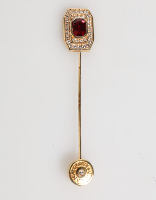 Dolce & Gabbana Strass verzierte Sterling Silber Kragen Brosche Pin