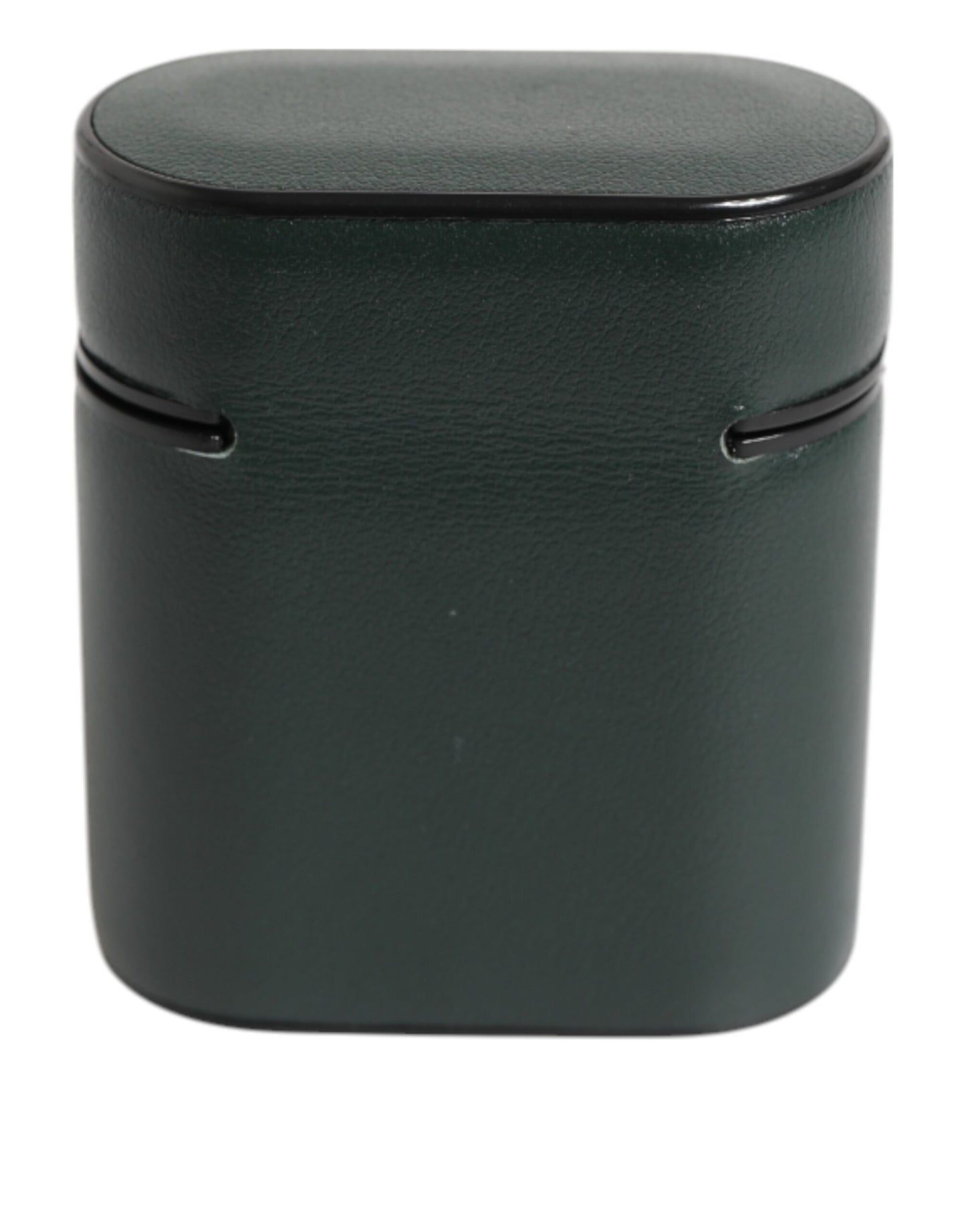 Dolce & Gabbana Schwarzes Leder Logo Druck Flip Halter Männer Airpods Fall