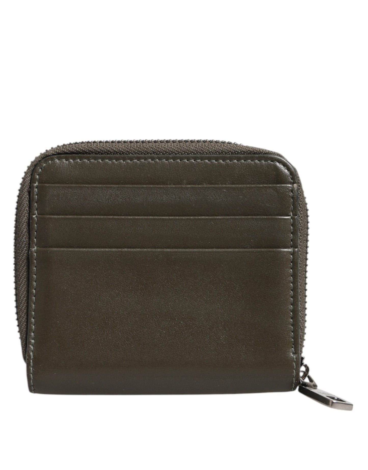 Dolce & Gabbana Braunes Leder Logo Plaque Kartenhalter Münzgeldbörse Brieftasche