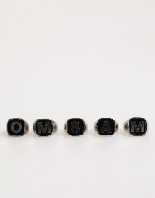 Dolce & Gabbana Silber-Ton Messing Schriftzug Set 5 Stück verstellbaren Ring