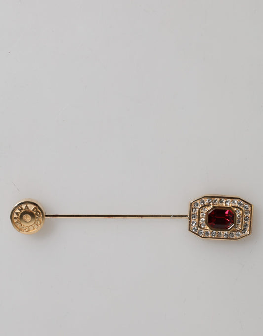 Dolce & Gabbana Strass verzierte Sterling Silber Kragen Brosche Pin