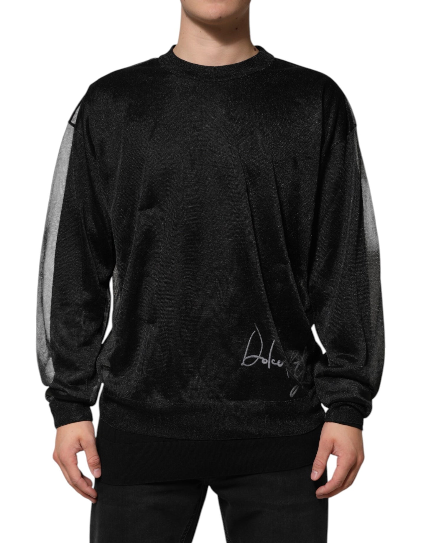 Dolce & Gabbana Schwarzer Polyester Pullover Sweatshirt Pullover