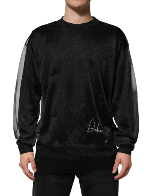 Dolce & Gabbana Schwarzer Polyester Pullover Sweatshirt Pullover