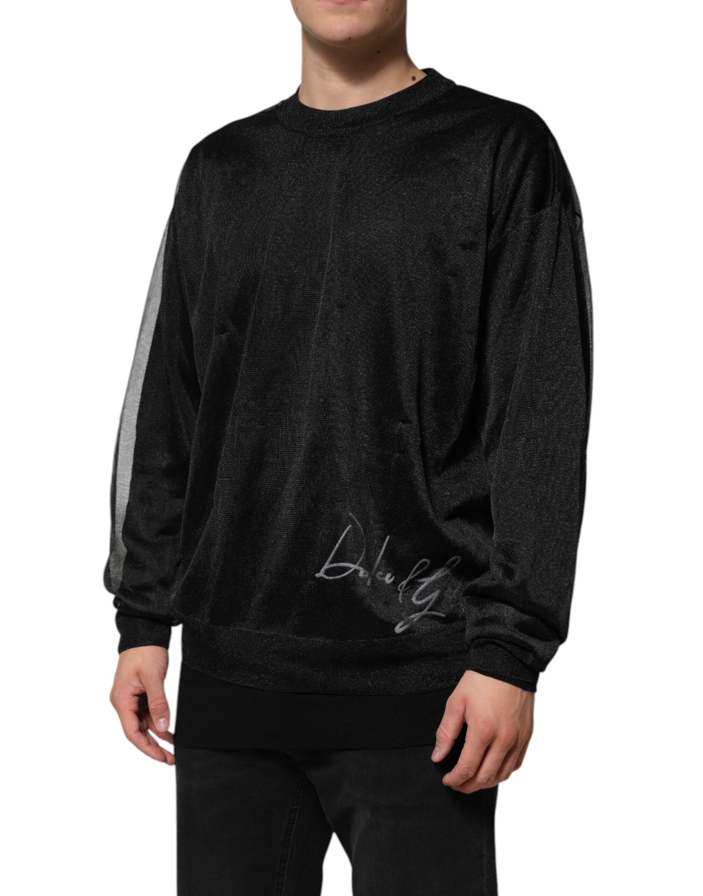 Dolce & Gabbana Schwarzer Polyester Pullover Sweatshirt Pullover