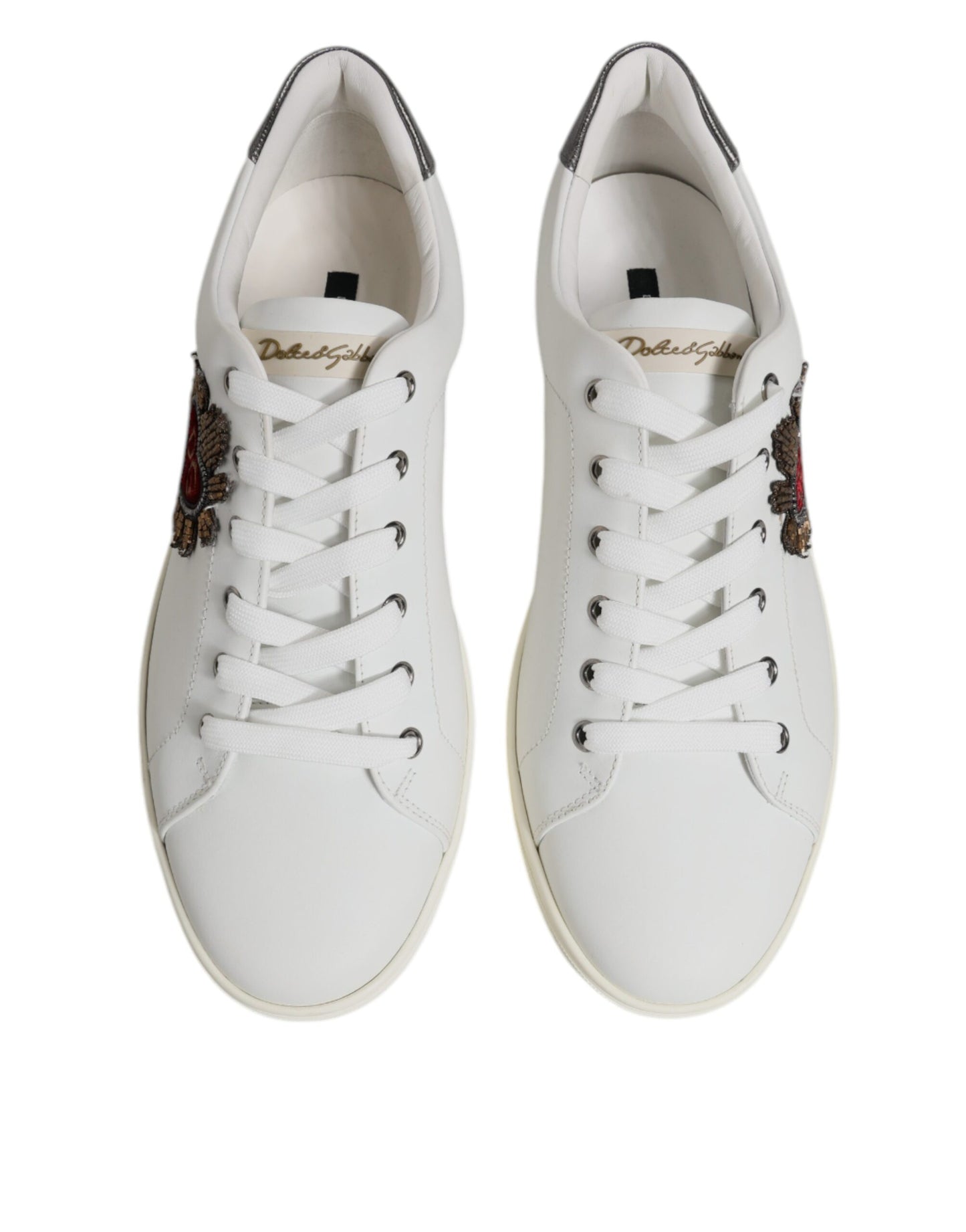 Dolce & Gabbana Weiß Sacred Heart Männer Low Top Turnschuhe Schuhe