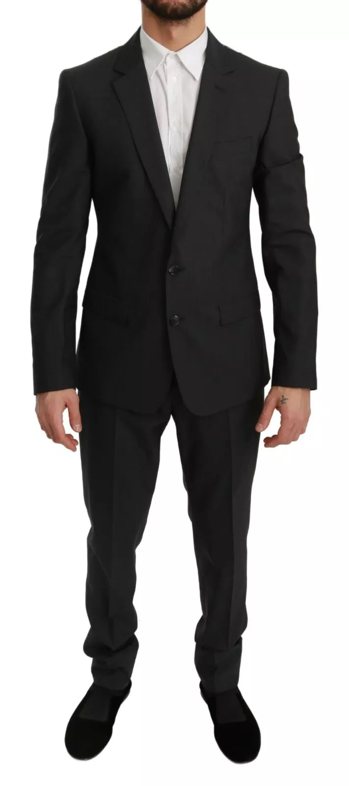 Dolce & Gabbana Slim Fit MARTINI Anzug aus Wolle, grau