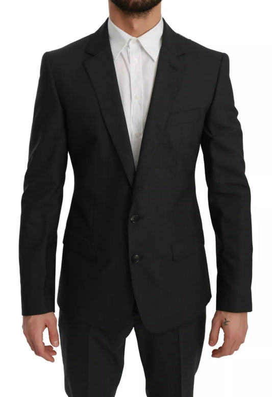 Dolce & Gabbana Slim Fit MARTINI Anzug aus Wolle, grau