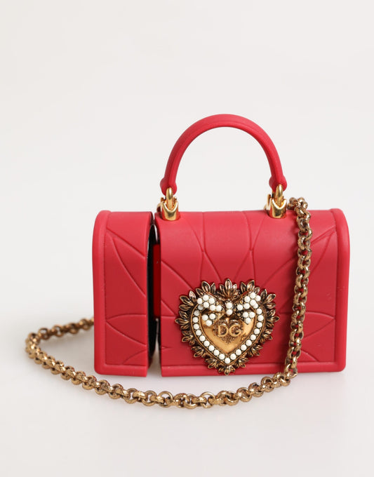 Dolce & Gabbana Rot Silikon Hingabe Herz Abdeckung Tasche Frauen Airpods Fall