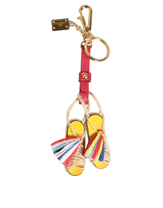 Dolce & Gabbana Rot Gelb Mini Espadrille Stil Charme Schlüsselanhänger Schlüsselanhänger