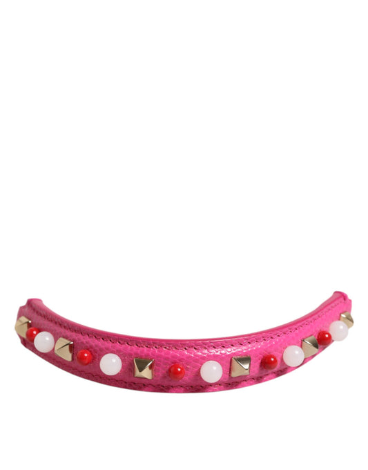 Dolce & Gabbana Rosa verzierte Ledertasche Henkel Frauen Schulterriemen