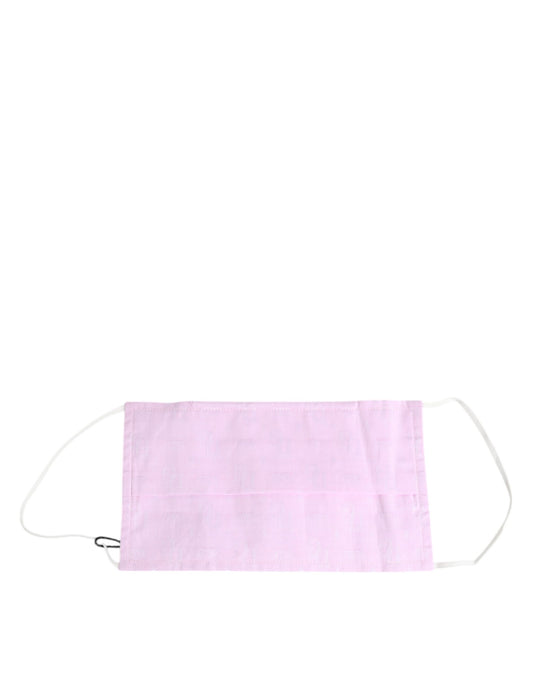 Dolce & Gabbana Rosa Baumwolle Logo Elastisches Ohrband Gesichtsmaske