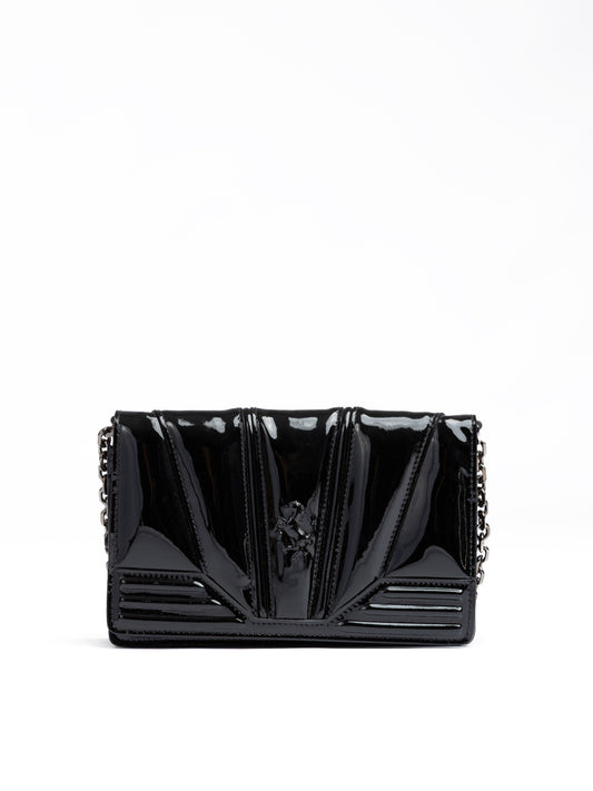 Ferrari Schwarze GT-Lackleder-Tasche mit Kette