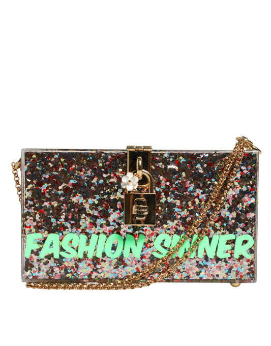 Dolce & Gabbana Multicolor PurseBox Mode Sinner Glitter Crossbody Tasche