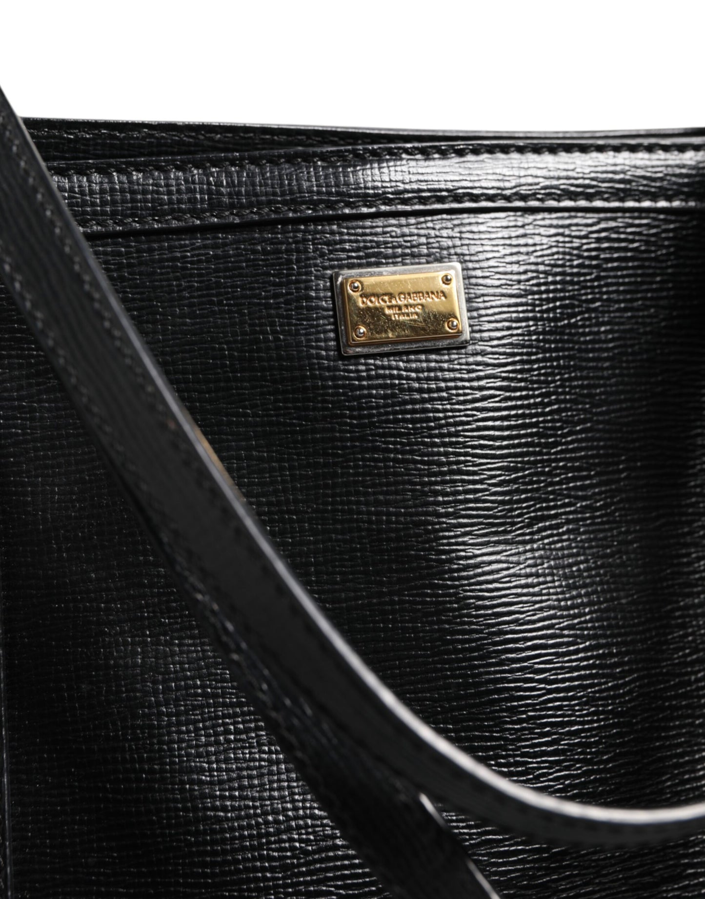 Dolce & Gabbana Schwarz Leder Miss Escape Shopping Tote Frauen Borse Tasche