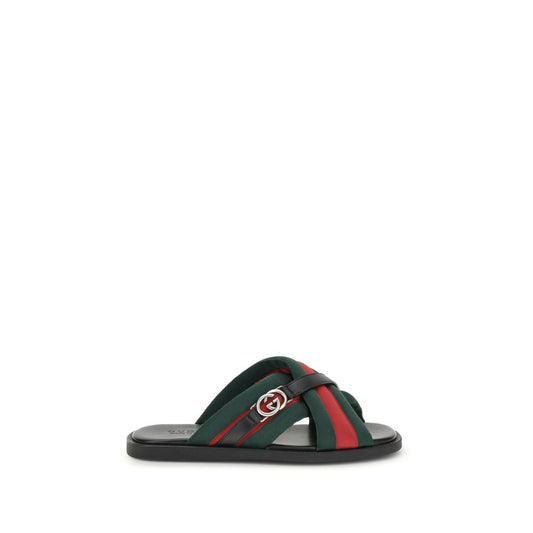 Gucci Stegsandalen mit ineinander greifendem GG
