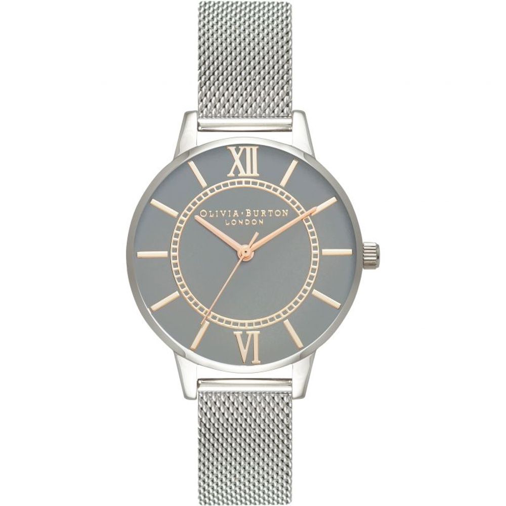 Olivia Burton Silberne Edelstahl-Dress-Uhr